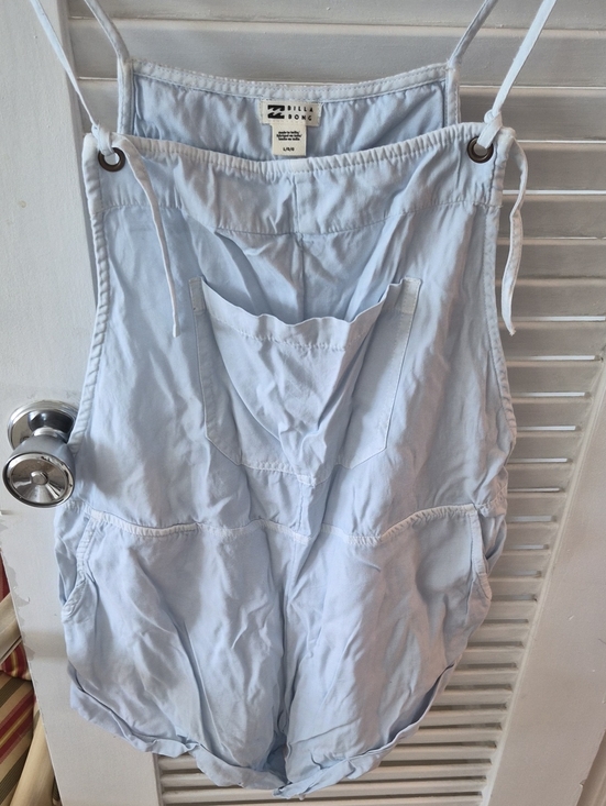 Billabong Pants - Billabong Pale Blue Lightweight Romper Overalls